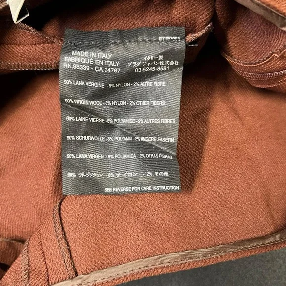 NWT Prada Brown Midi A-line Skirt Pleated Wool New Classic Designer Italy - Picture 7 of 8